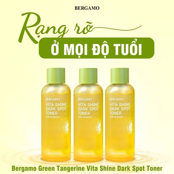 Nước Hoa Hồng Bergamo Quýt Xanh Trắng Da Mờ Thâm Nám 180ml