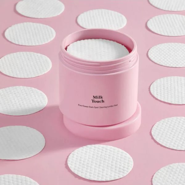 Nước Hoa Hồng Milk Touch Dạng Miếng Toner Pad Milk Touch Five Flower Dark Spot Clearing Jumbo Pad