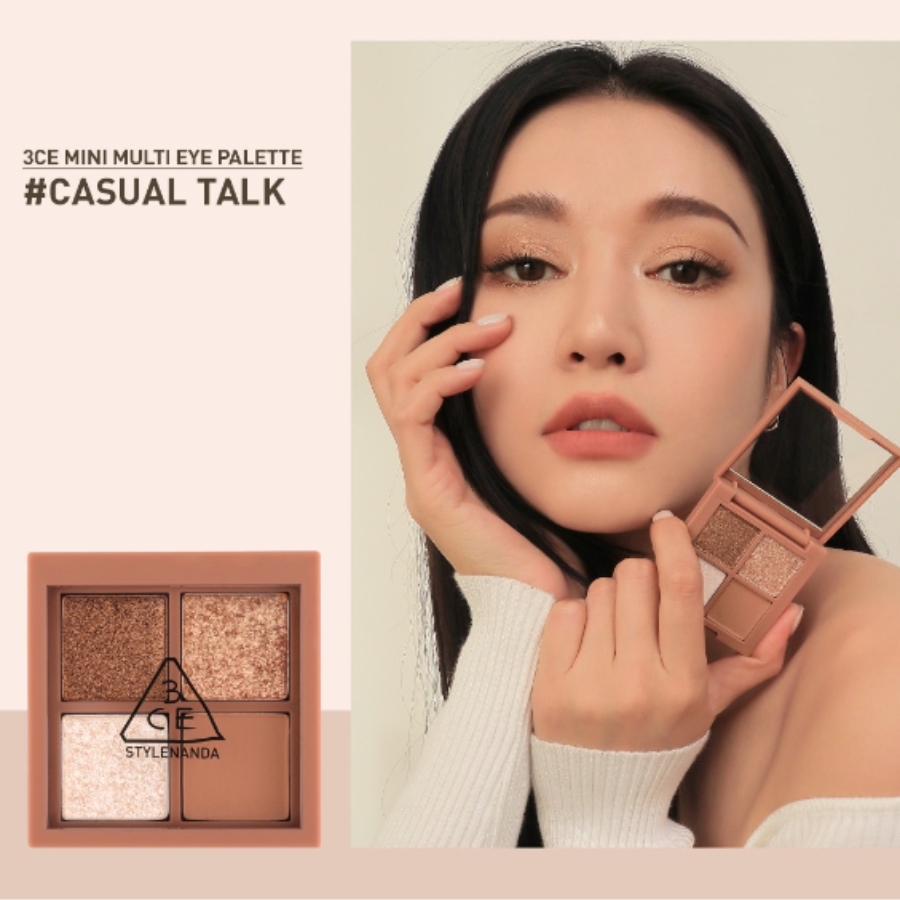Mô tả Phấn Mắt 3CE Mini Multi Eye Color Palette 4 Ô 3.2g #Casual Talk