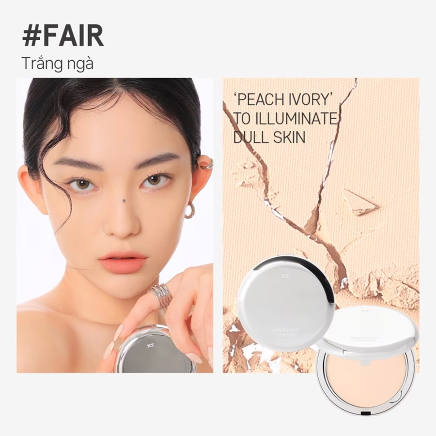 Mô tả Phấn Phủ 3CE Cố Định Lớp Trang Điểm Makeup Fix Power #Fair