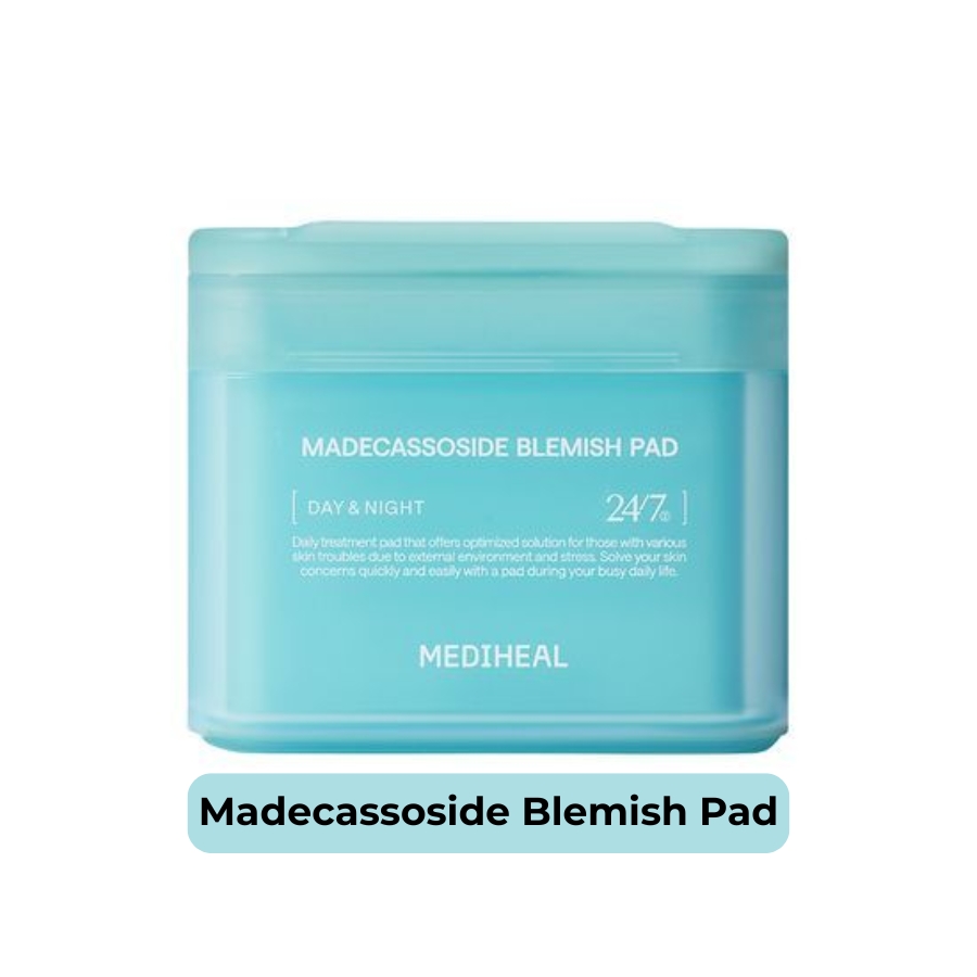 Nước Hoa Hồng Mediheal Dạng Miếng Toner Pad Madecassoside Blemish Pad - Xanh ngọc (100 miếng)