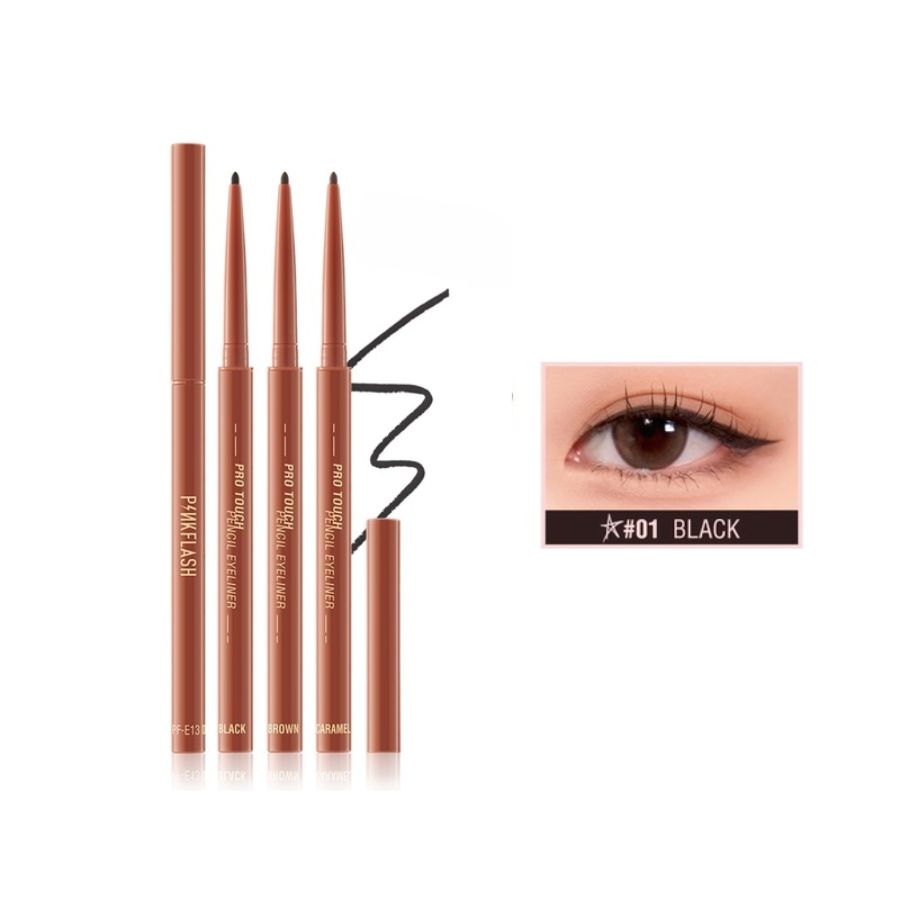 Bút Kẻ Mắt Pinkflash ProTouch Eyeliner Pencil Dạng Gel Chống Thấm Nước - 01 BLACK