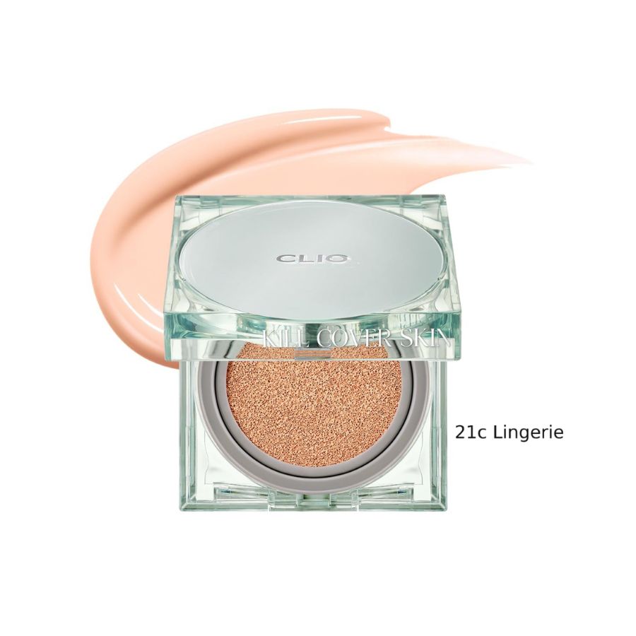 Phấn Nước CLIO Kill Cover Skin Fixer Cushion SPF50+ PA+++ #21C Lingerie (Xanh Lá)