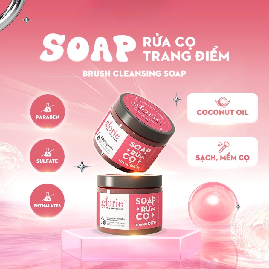 Mô tả Sáp Rửa Cọ Trang Điểm Glorie Brush Cleansing Soap 130g