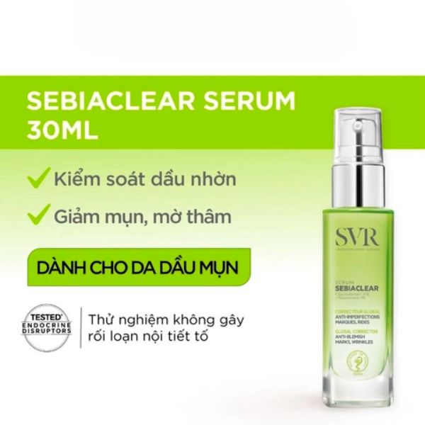 Serum SVR Sebiaclear Serum Làm Giảm Mụn Thâm, Mờ Nám, Làm Mềm Mịn Da 30ml