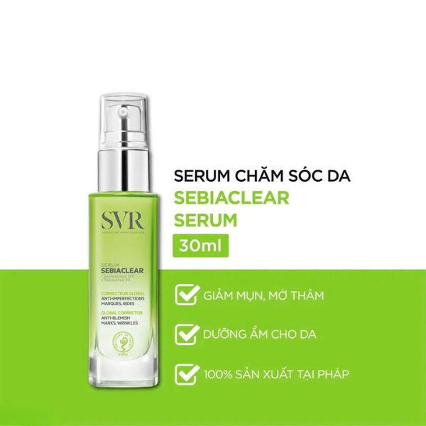 Serum SVR Sebiaclear Serum Làm Giảm Mụn Thâm, Mờ Nám, Làm Mềm Mịn Da 30ml