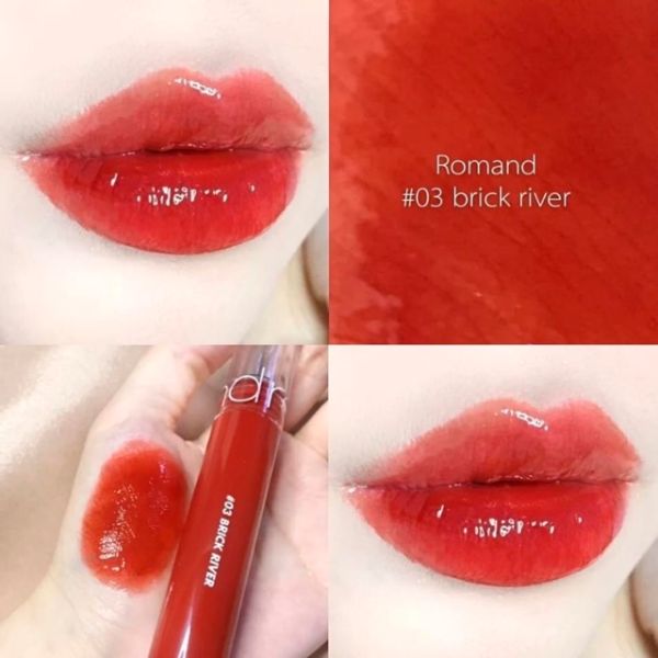 Son Bóng Romand Glasting Water Tint 03 Brick River màu đỏ gạch
