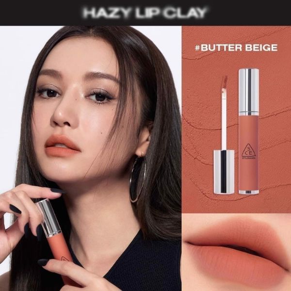 Son Kem 3CE Hazy Lip Clay #B​​​​​​​: Màu Cam Nude