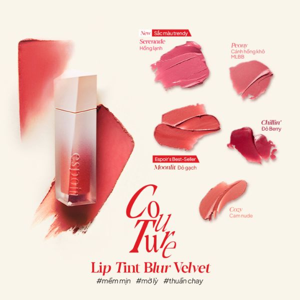Son Kem Lì Espoir Couture Lip Tint Blur Velvet  