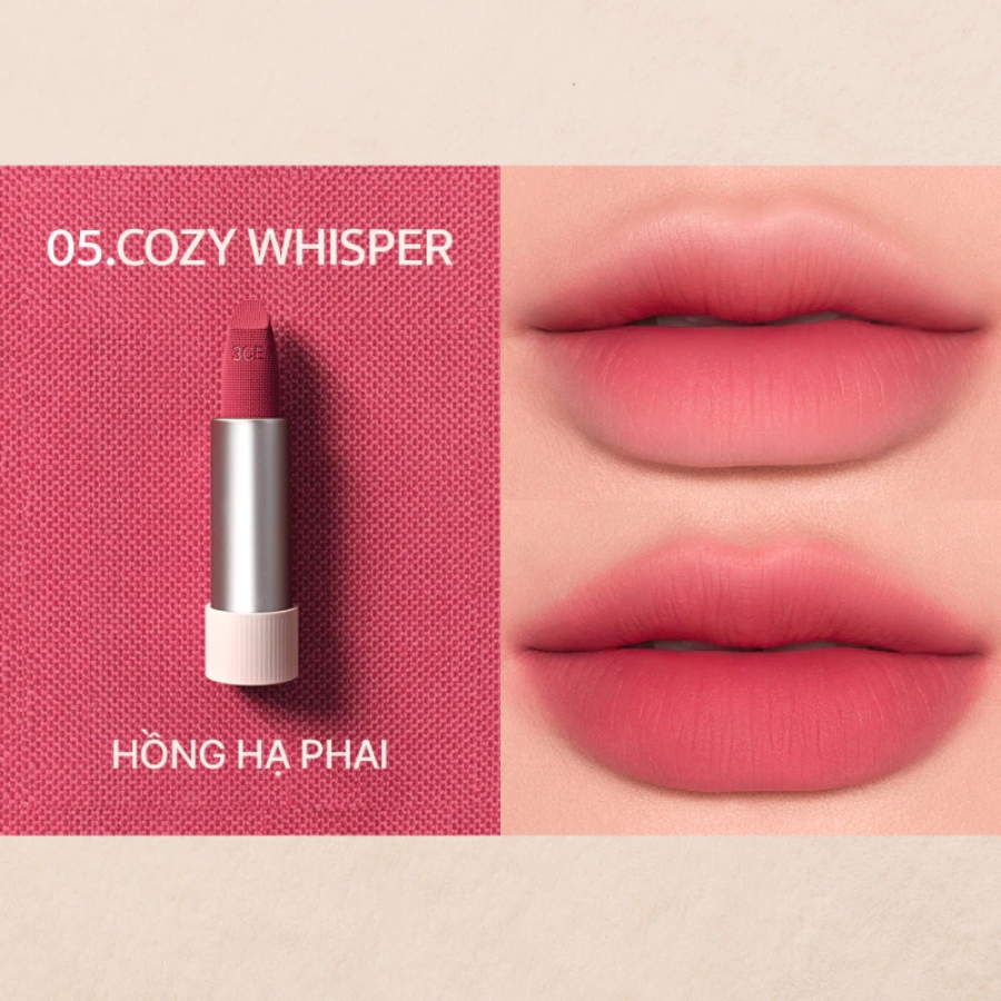 Mô tả Son Thỏi 3CE Cashmere Hug Lipstick #05 Cozy Whisper