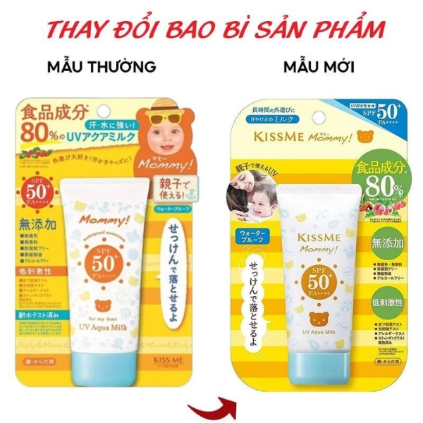Mô tả Sữa Chống Nắng Kissme Mommy UV Aqua Milk Cho Trẻ Em Và Da Nhạy Cảm 50g