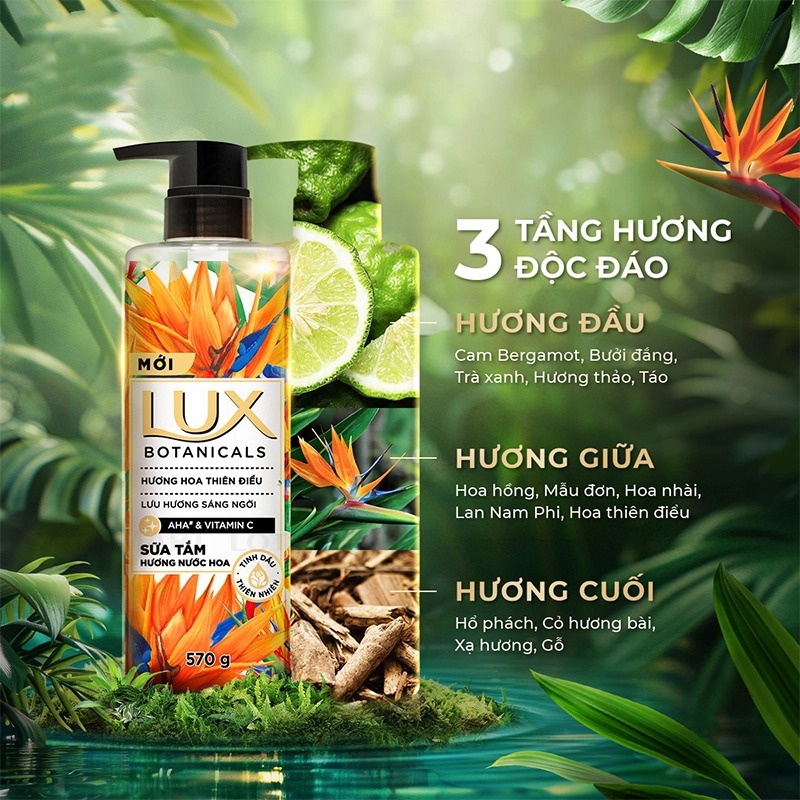 Mô tả Sữa Tắm Lux Botanicals Hương Hoa Thiên Điểu 570g