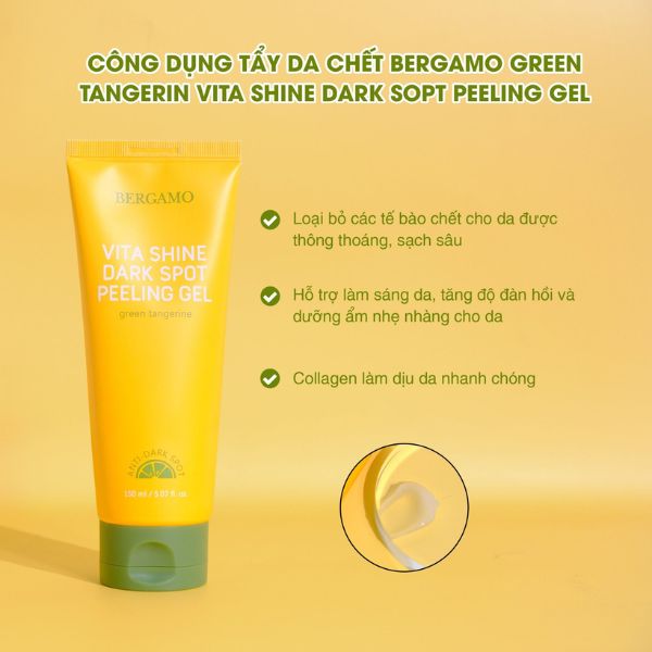 Tẩy Da Chết Bergamo Quýt Xanh Trắng Da 150ml