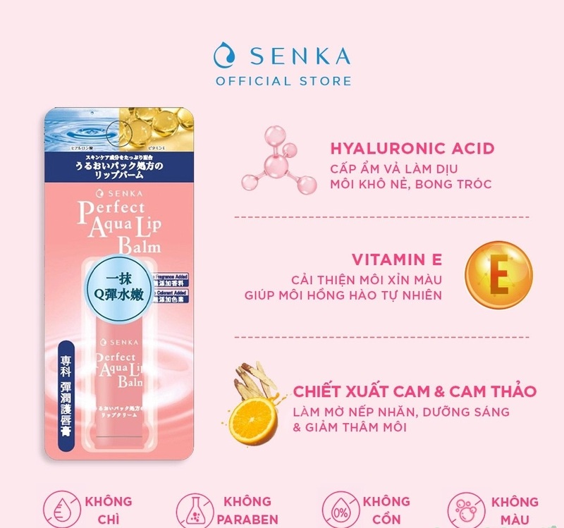 Thành phần của Son Dưỡng Senka Perfect Aqua Lip Balm