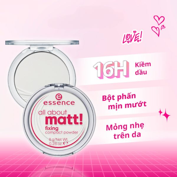 ưu điểm của Phấn Phủ Essence All About Matt Kiềm Dầu, Lâu Trôi