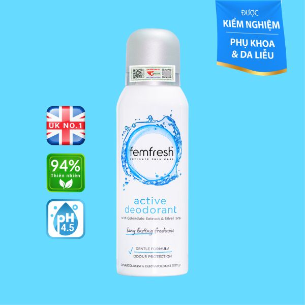 Xịt khử mùi vùng kín Femfresh Ultimate Care Deodorant (màu xanh)